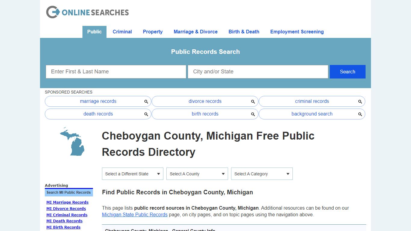 Cheboygan County, Michigan Public Records Directory