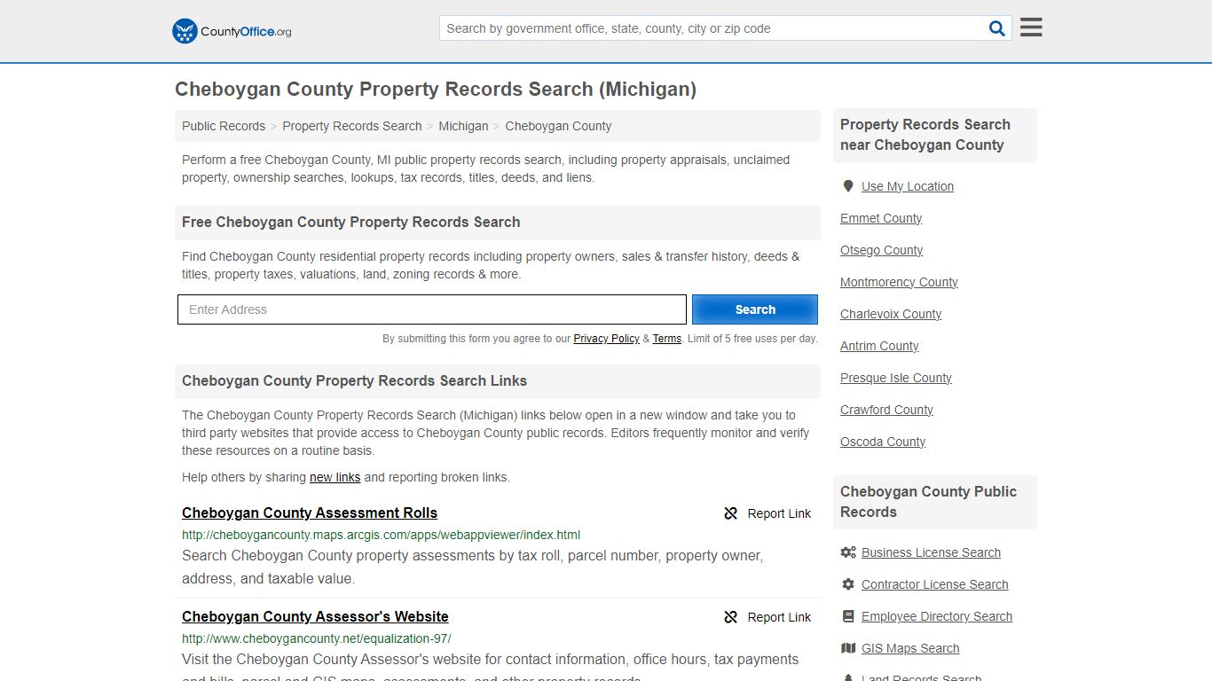 Cheboygan County Property Records Search (Michigan) - County Office